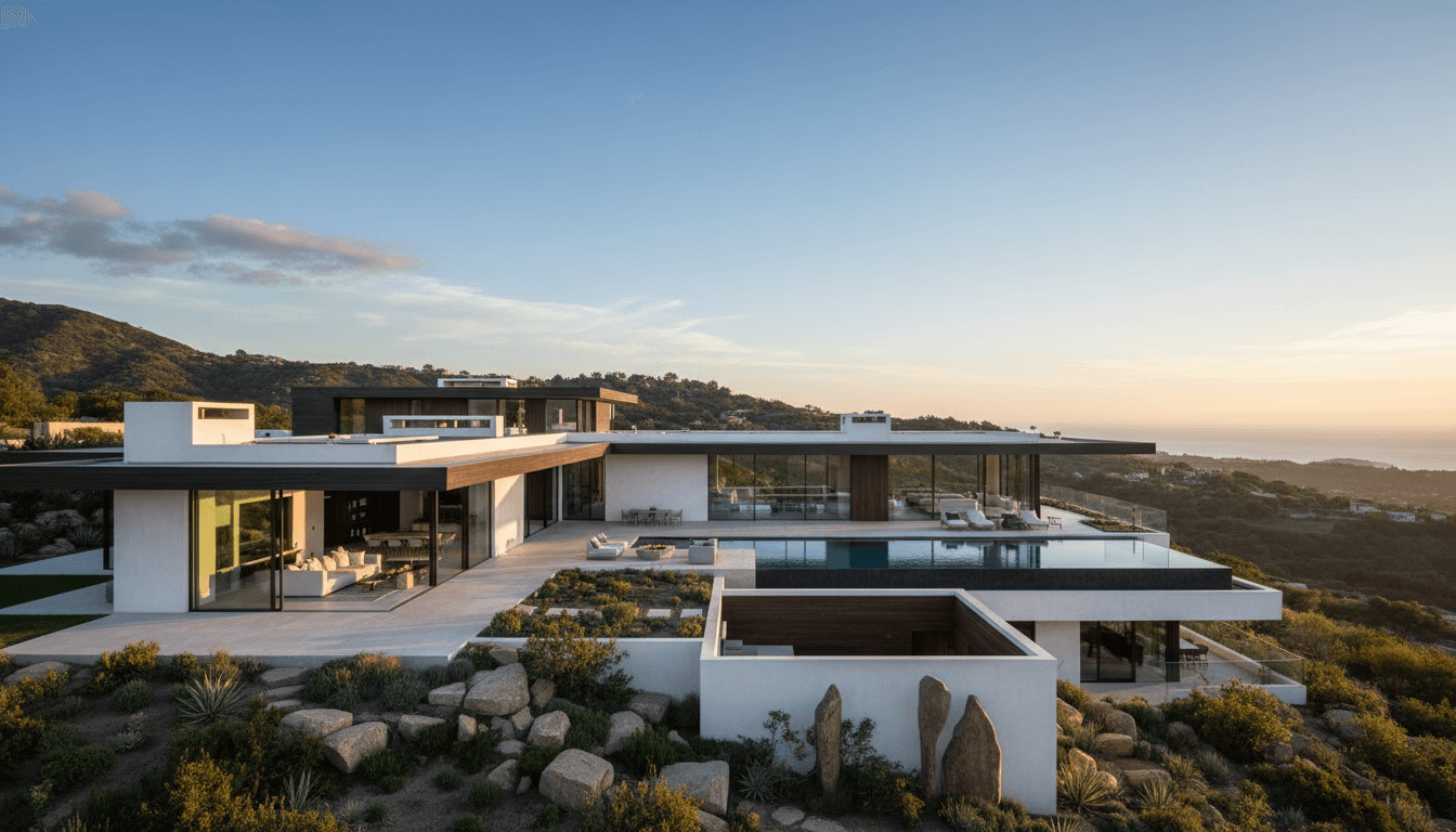 Modern luxury home with sleek design and natural lighting