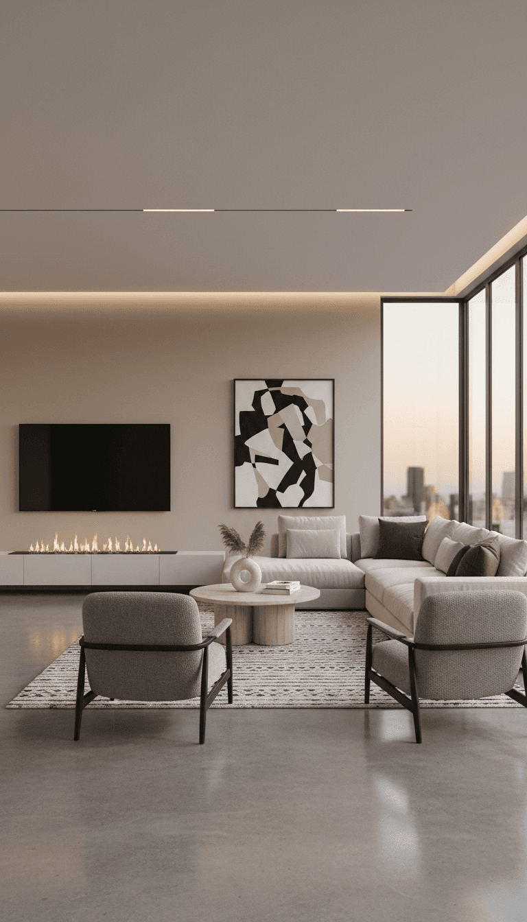 Spacious modern living room
