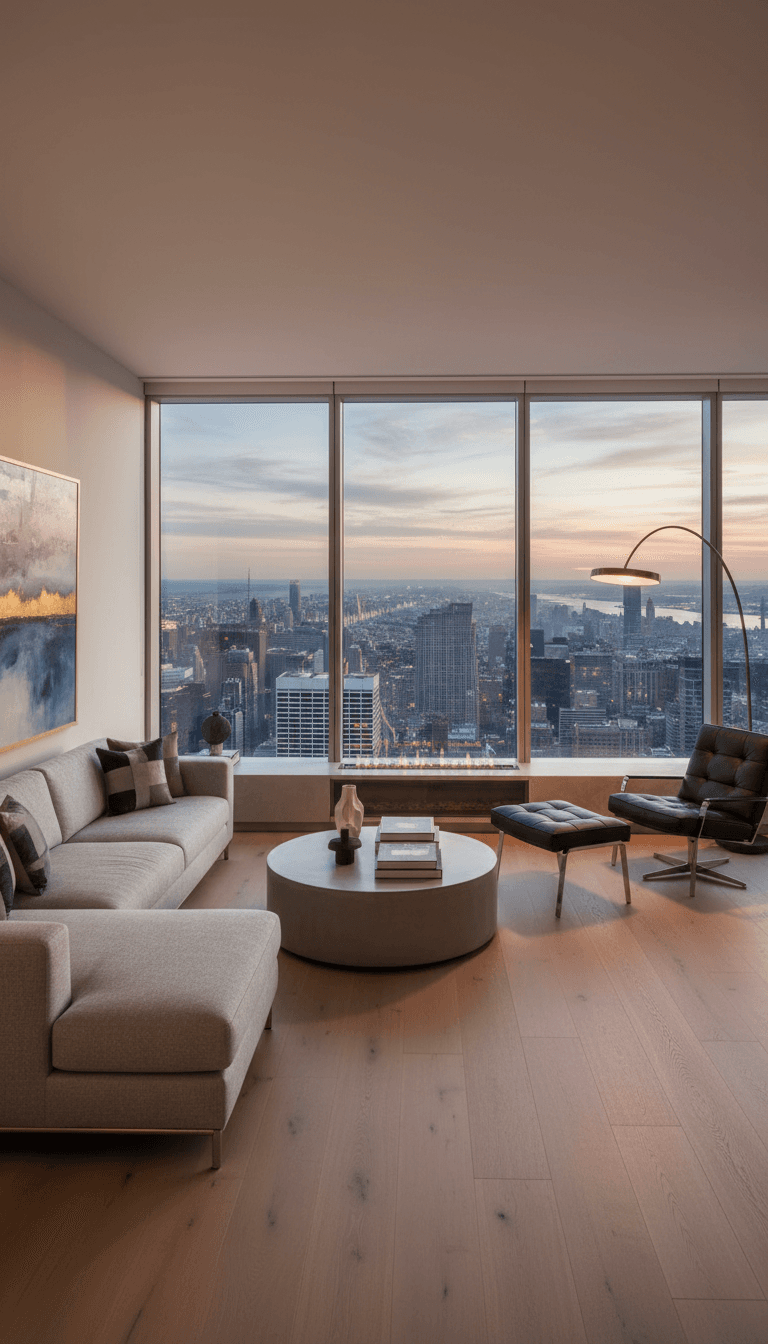 Contemporary apartment with panoramic city views