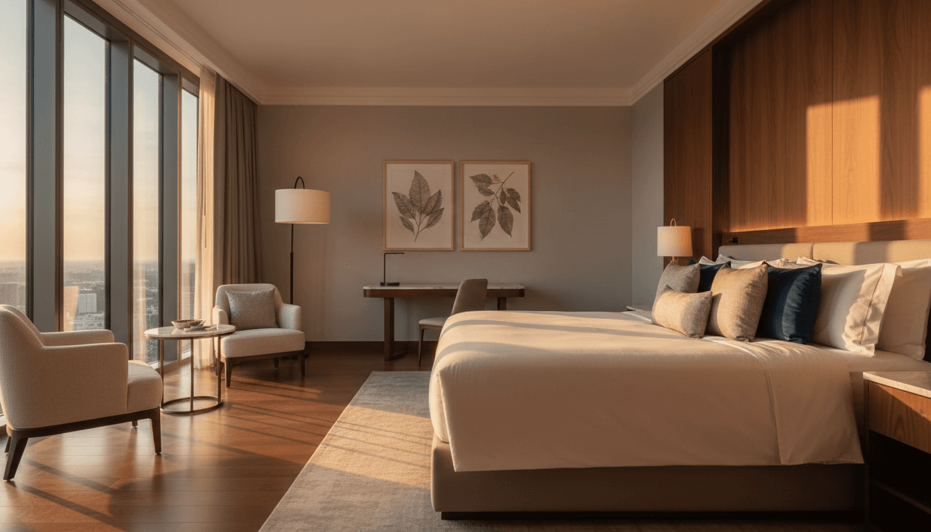 Bedroom interior with natural light and modern design