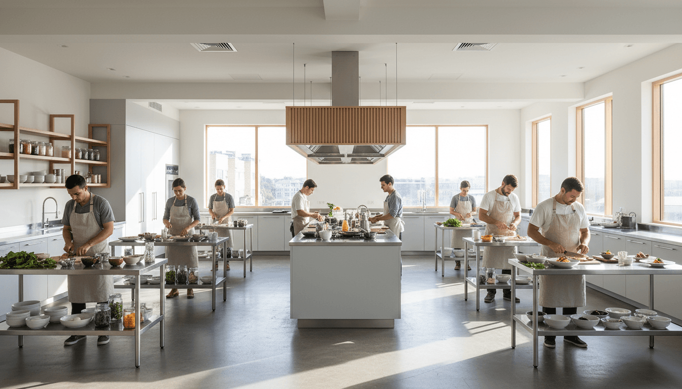 Upscale kitchen with modern fixtures and finishes